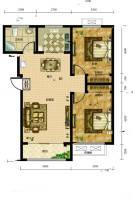 兰庭华府2室2厅1卫88.5㎡户型图