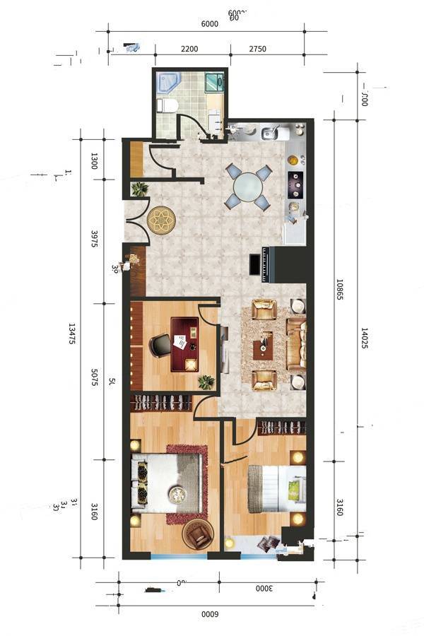 茂华金汇公馆3室2厅0卫117㎡户型图