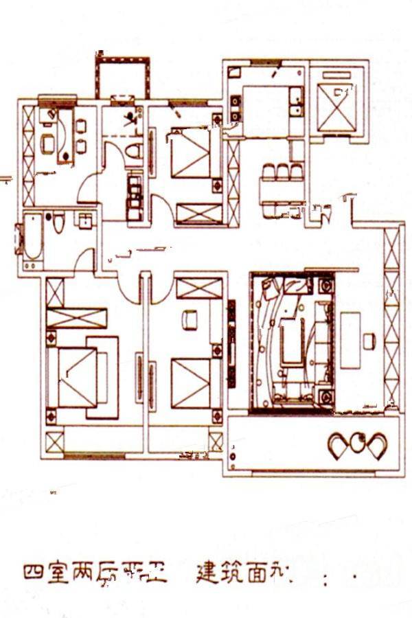 周口建业世悦府4室2厅2卫165㎡户型图