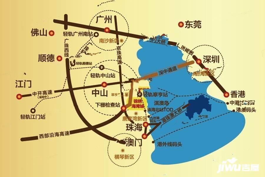 锦绣海湾城领寓位置交通图