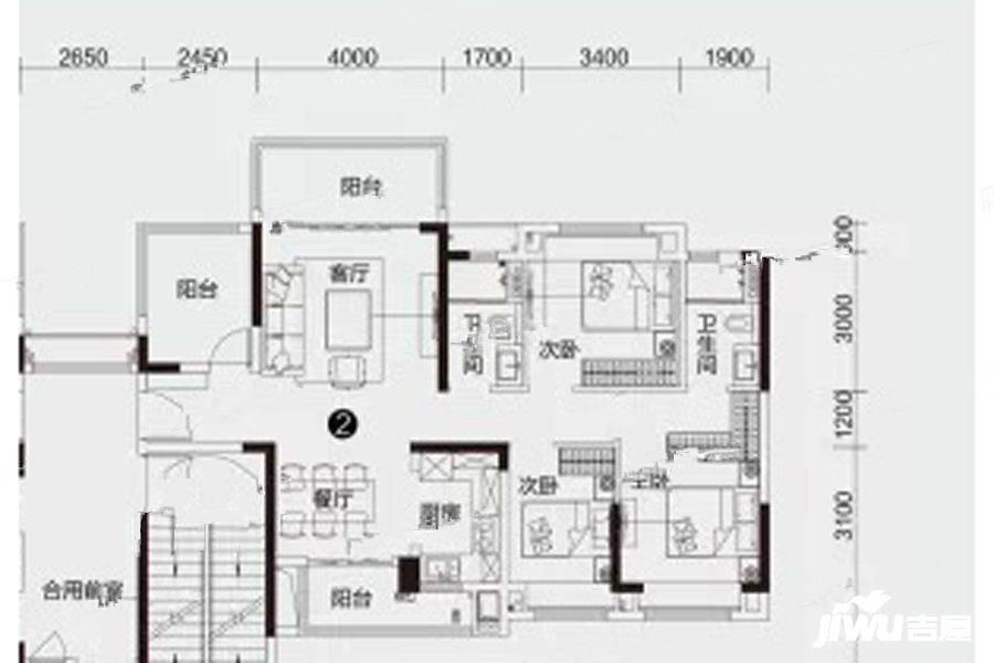 敏捷东樾府3室2厅2卫112㎡户型图