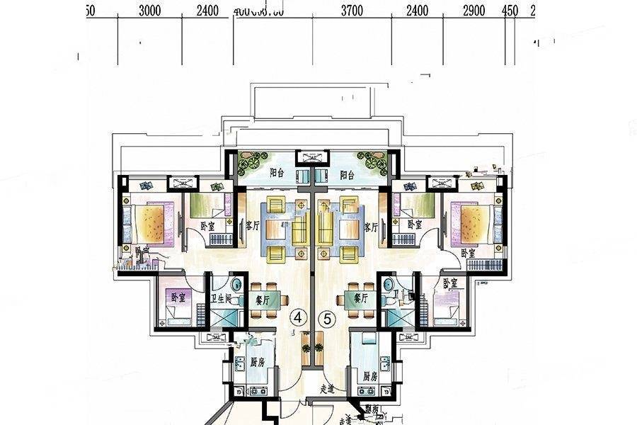 保利春天里3室2厅1卫80.9㎡户型图