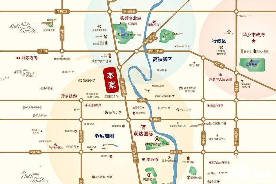香山华府位置交通图