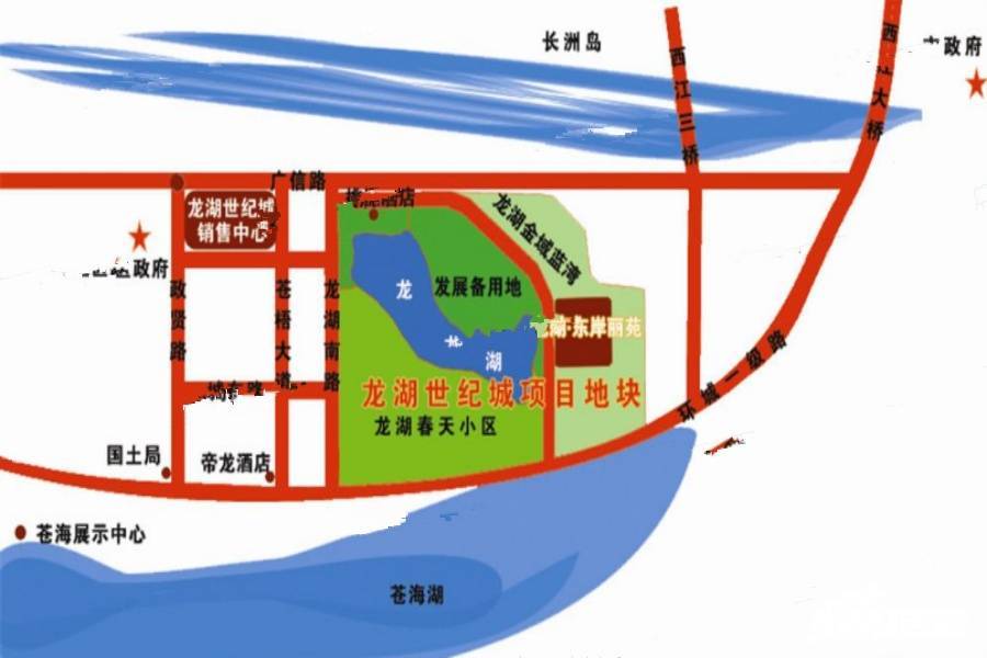 龙湖世纪城东岸丽苑位置交通图