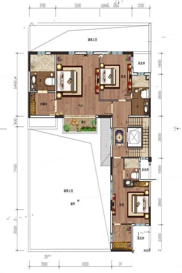 大龙湾9室3厅4卫292㎡户型图