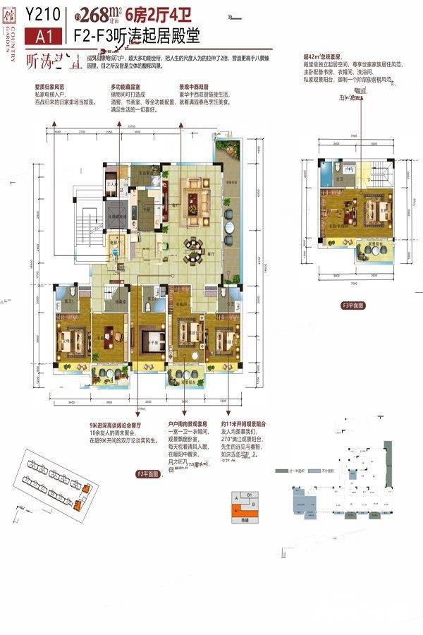 碧桂园漓江公馆6室2厅4卫268㎡户型图