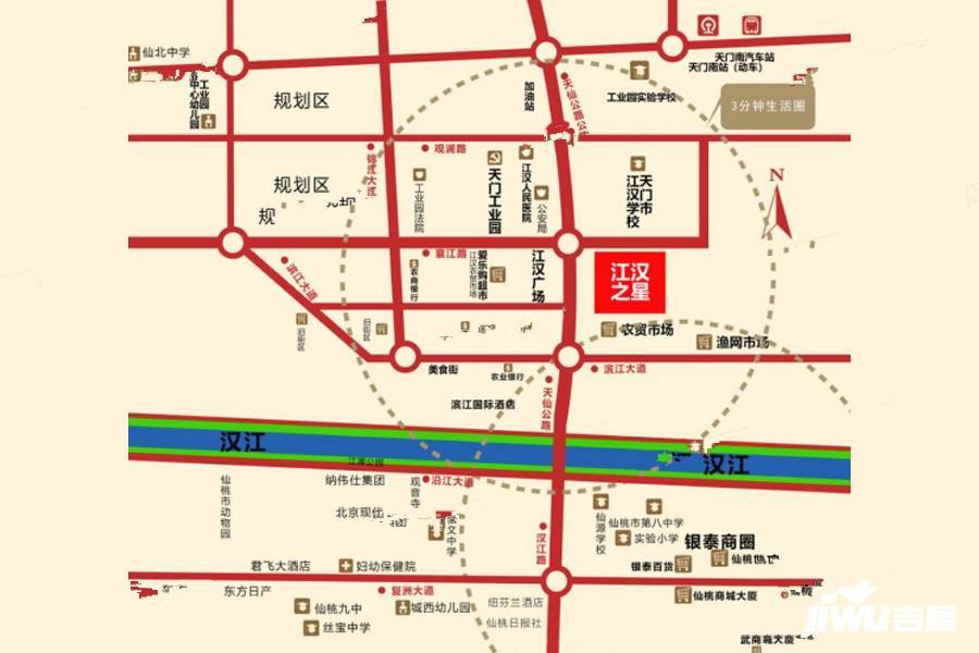 江汉之星位置交通图图片