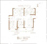 建业璞园3室2厅2卫125㎡户型图