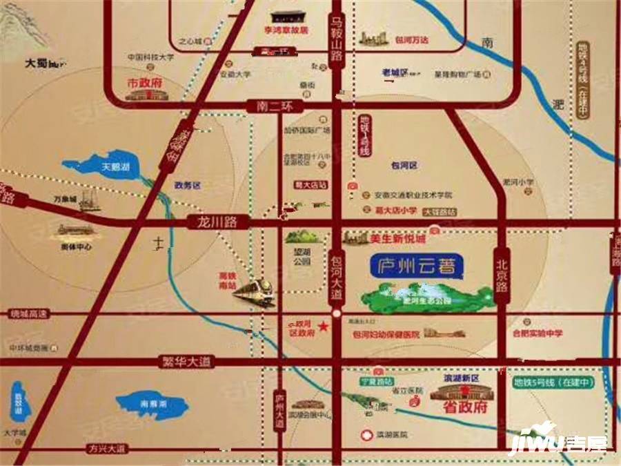 金辉庐州云著位置交通图图片
