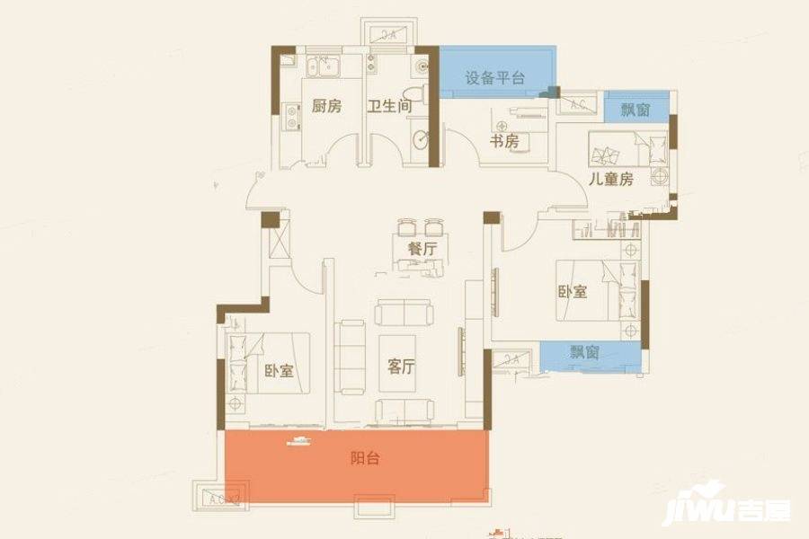 斌锋和睦公馆4室2厅1卫101㎡户型图