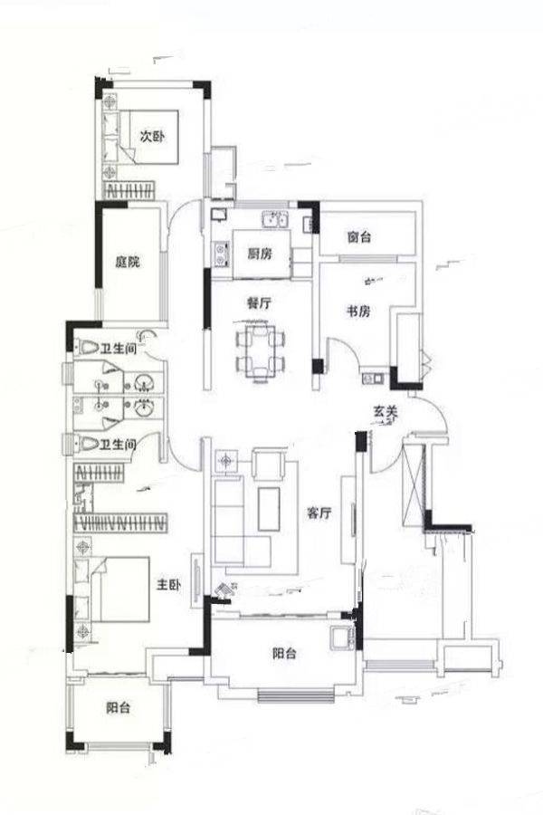 当代MOMΛ未来城4室2厅2卫145㎡户型图