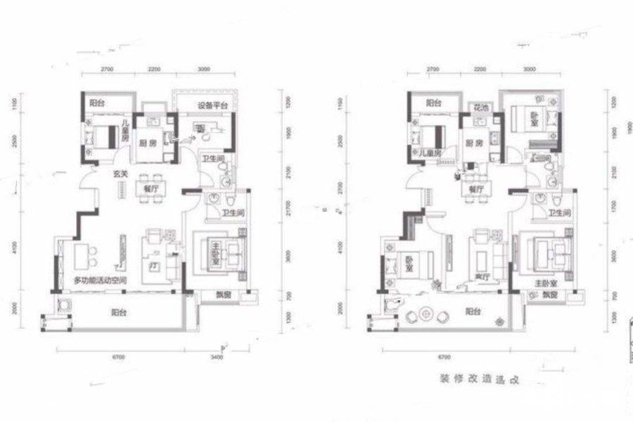 文一云溪湾4室2厅2卫112㎡户型图