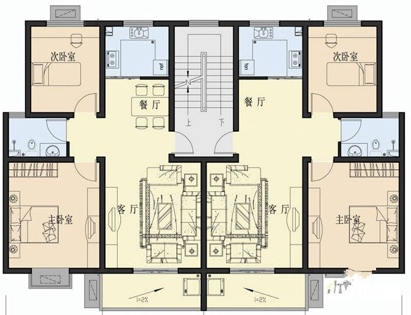 建邦皇嘉锦苑2室1厅1卫82.9㎡户型图