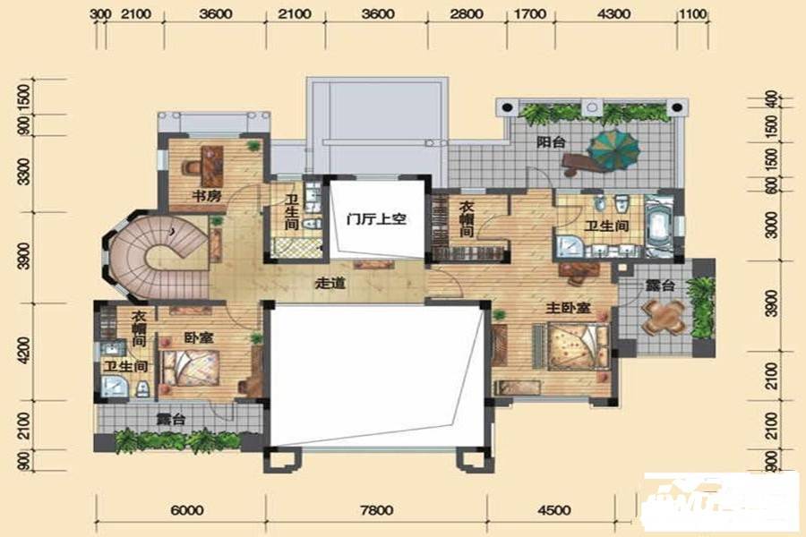 观澜天下四期3室2厅3卫115.9㎡户型图