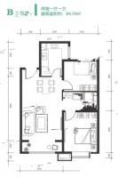 永易青年汇2室1厅1卫84.6㎡户型图