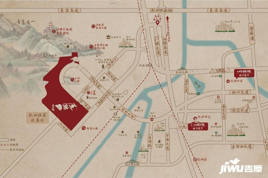 润达才子温泉小镇位置交通图图片