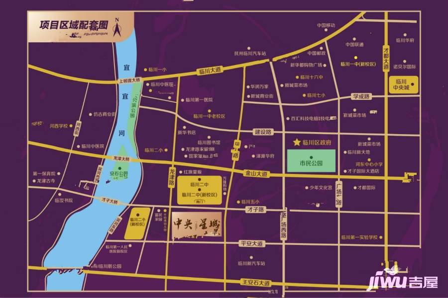 临川中央星城位置交通图