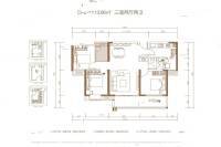 博元幸福城3室2厅2卫113.7㎡户型图