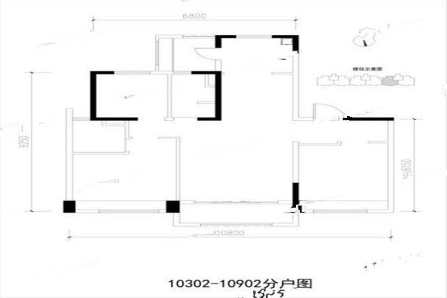 碧桂园凤凰城3室2厅2卫120㎡户型图