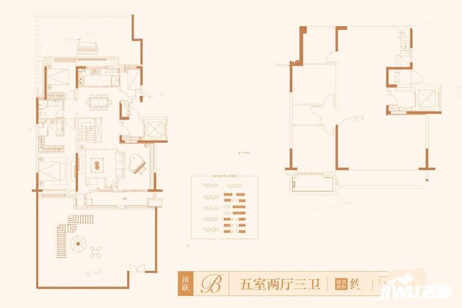 融创天朗南长安街壹号5室2厅3卫178㎡户型图