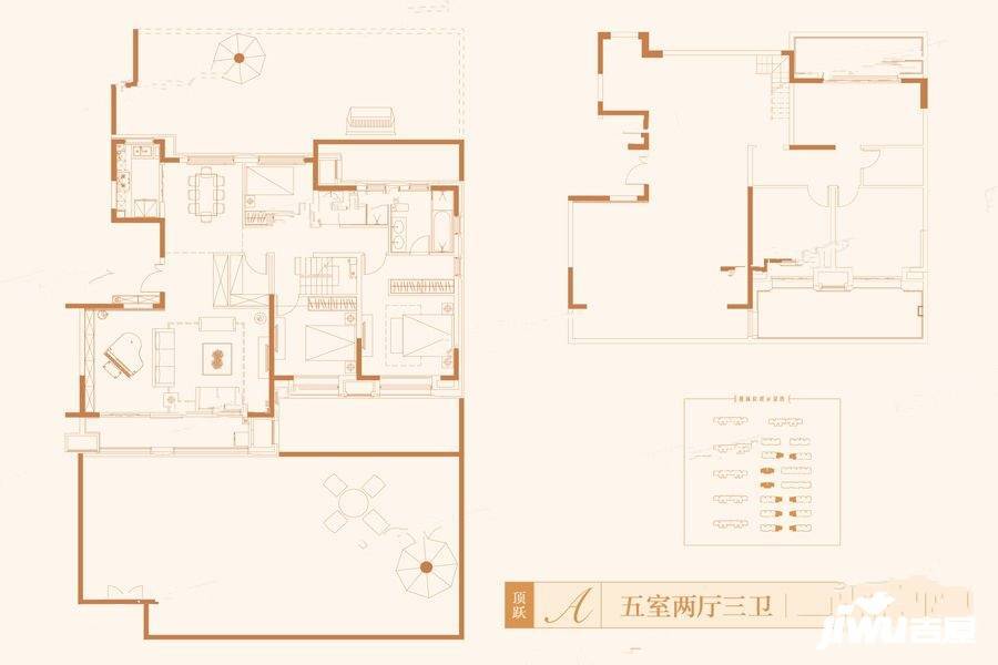 融创天朗南长安街壹号5室2厅3卫212㎡户型图