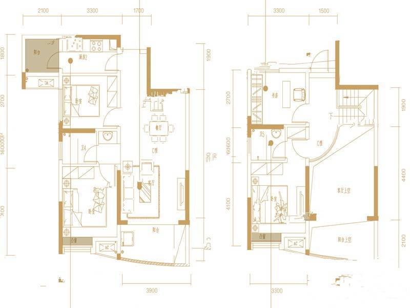 阳光城尚东湾4室2厅2卫127㎡户型图