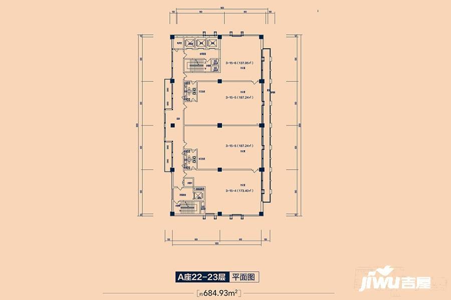 东胜紫御公园广场普通住宅684.9㎡户型图