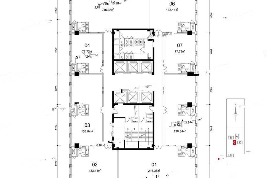 中房元泰广场普通住宅1200㎡户型图