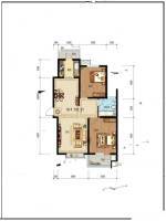 海龙湾2室2厅1卫107.5㎡户型图