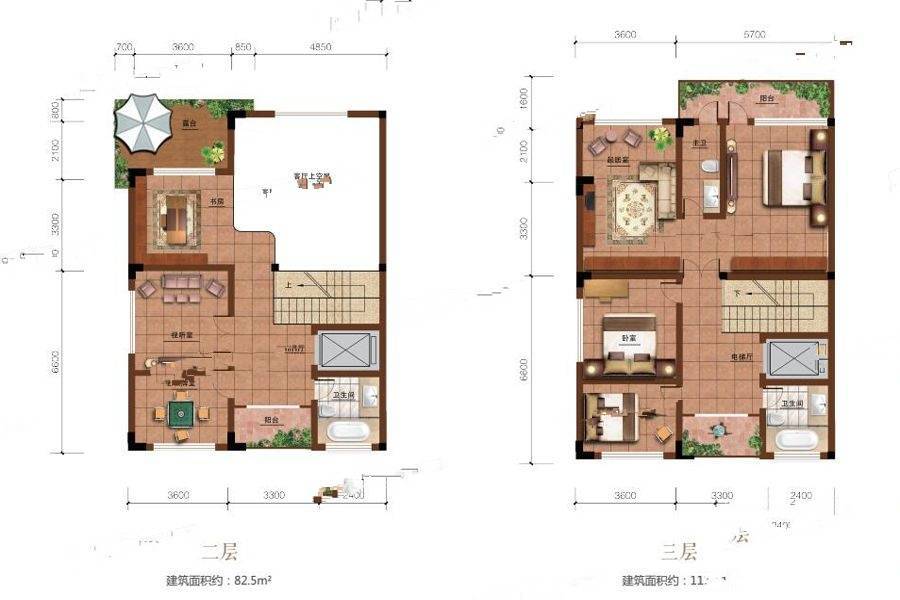 汇悦湾7室2厅4卫297.3㎡户型图