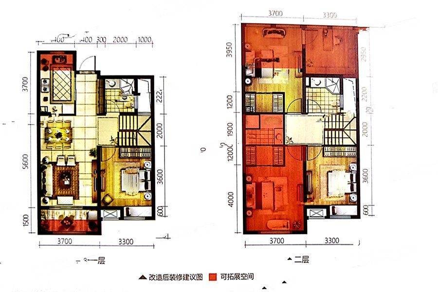 绿创铂悦府5室2厅3卫121㎡户型图