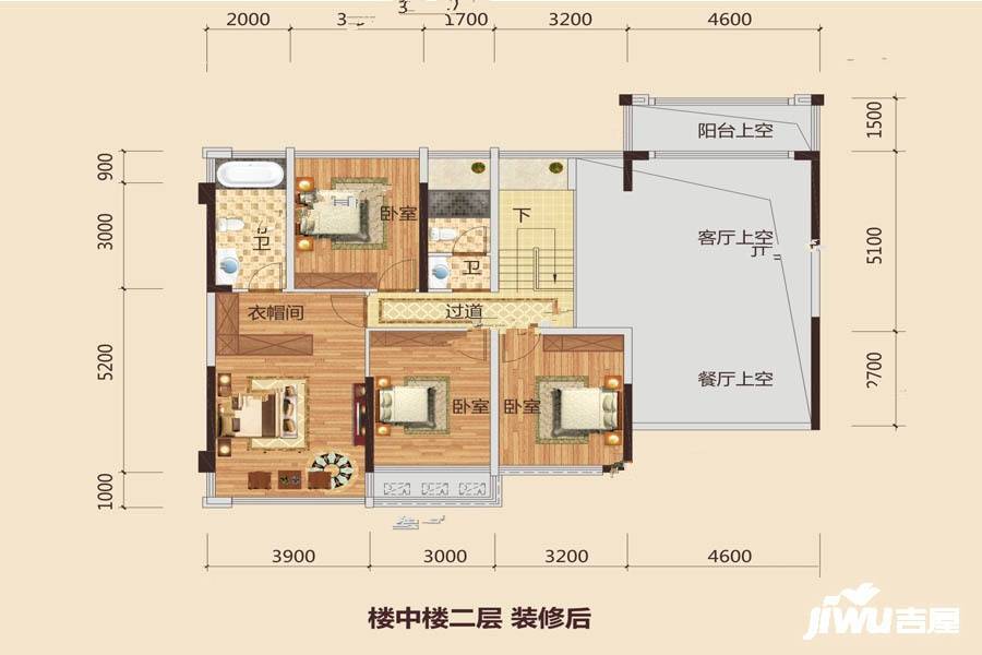 路桥锦绣国际4室2厅4卫211.8㎡户型图