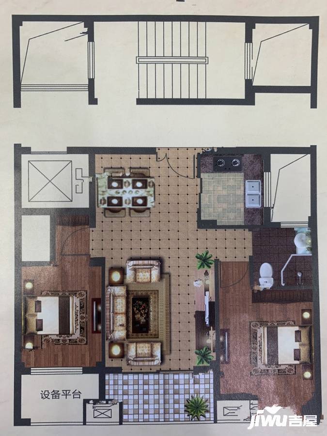 新越旺府2室1厅1卫77㎡户型图