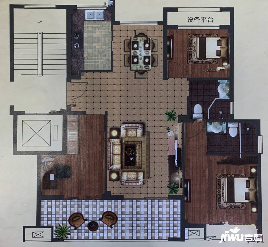 新越旺府3室1厅2卫103㎡户型图