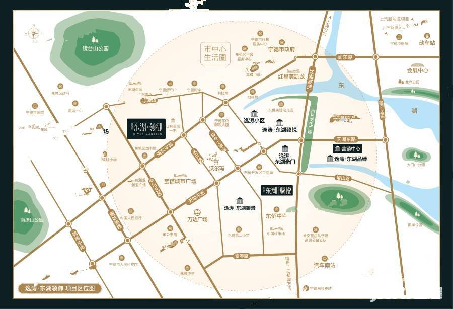 逸涛东湖领御位置交通图