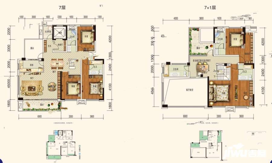 霞浦世邦三千府5室4厅5卫175㎡户型图