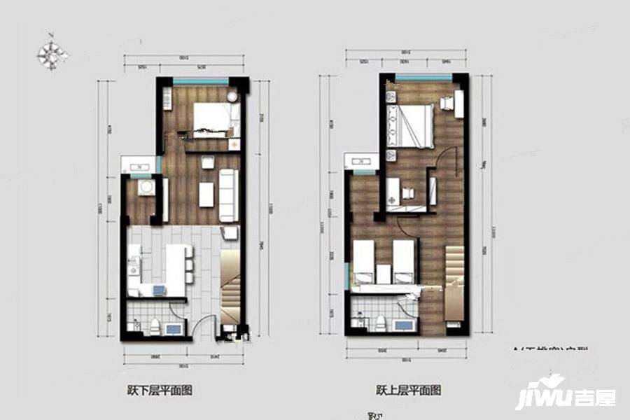 欢乐颂3室2厅2卫64.9㎡户型图