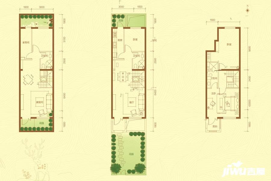 玉泉山居二期3室3厅3卫112㎡户型图