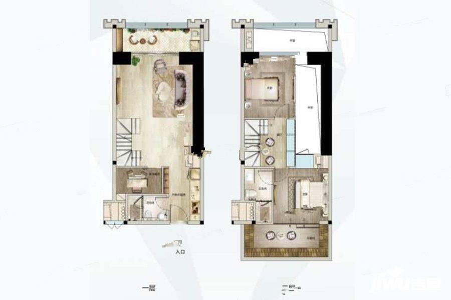 广粤锦泰首座3室2厅2卫87㎡户型图