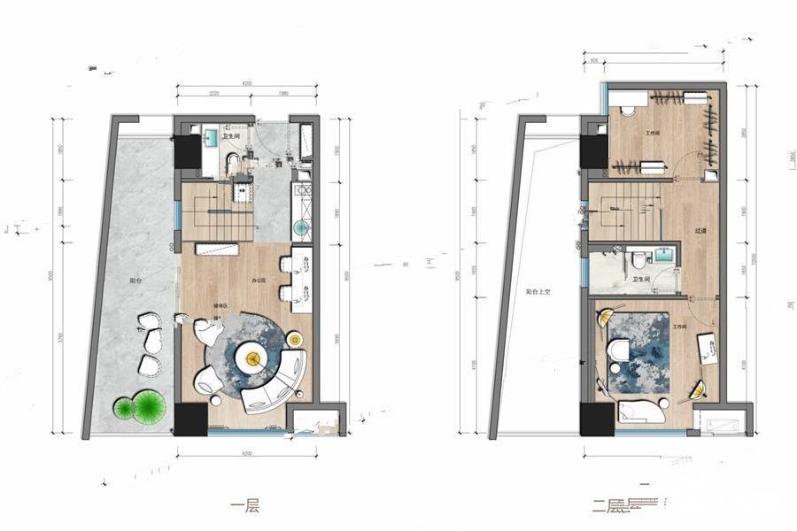 北辰府普通住宅53㎡户型图