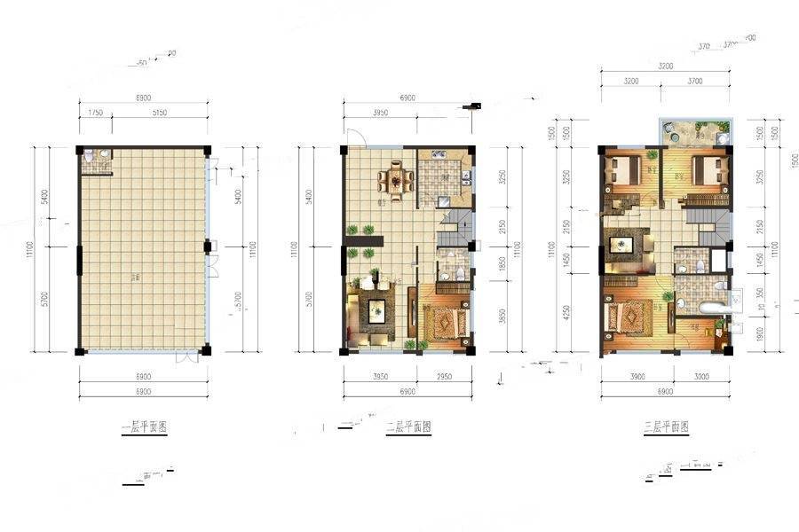 万通城中汇4室3厅4卫256㎡户型图