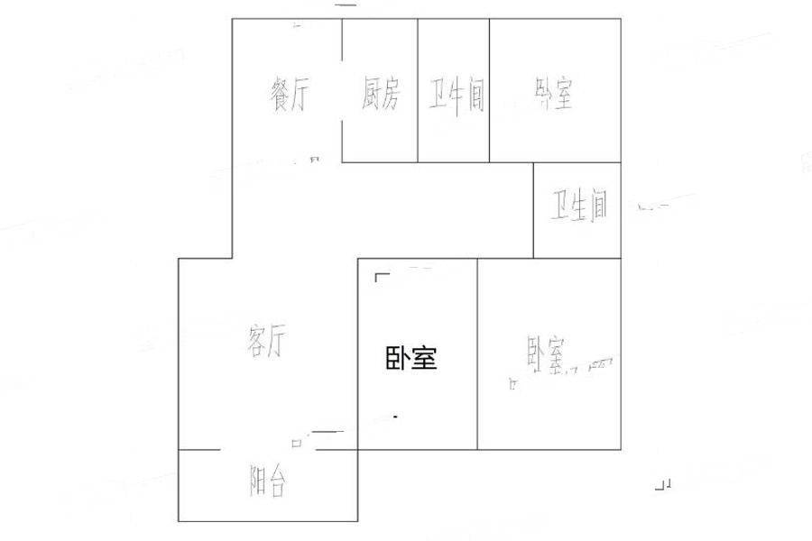 东方锦城3室2厅2卫136㎡户型图