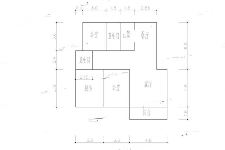 东方锦城3室2厅2卫139㎡户型图