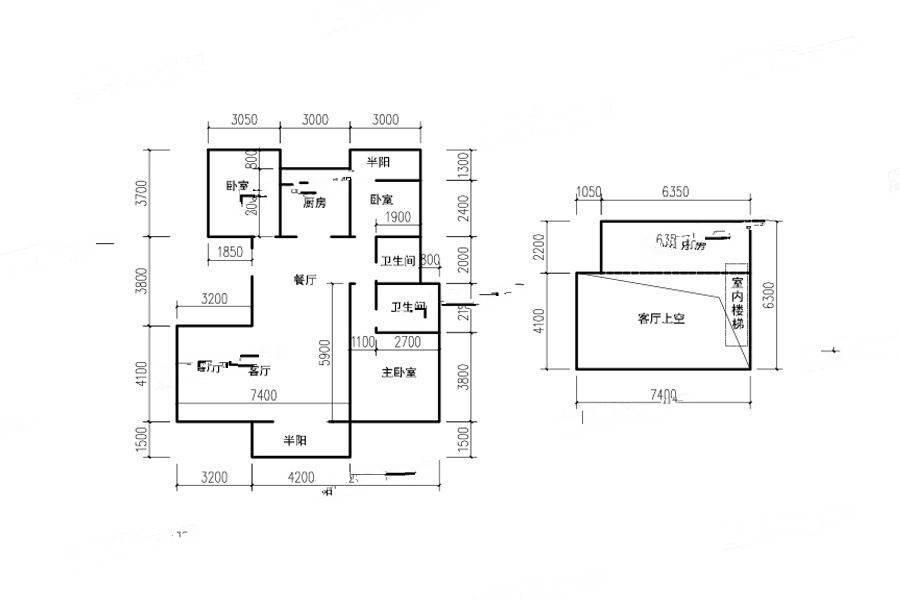 中梁香缇公馆4室2厅2卫149㎡户型图