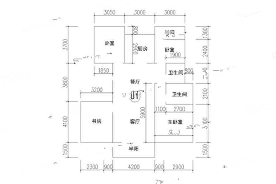 中梁香缇公馆4室2厅2卫131㎡户型图