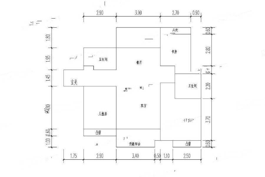 万科尚都会3室2厅2卫123㎡户型图