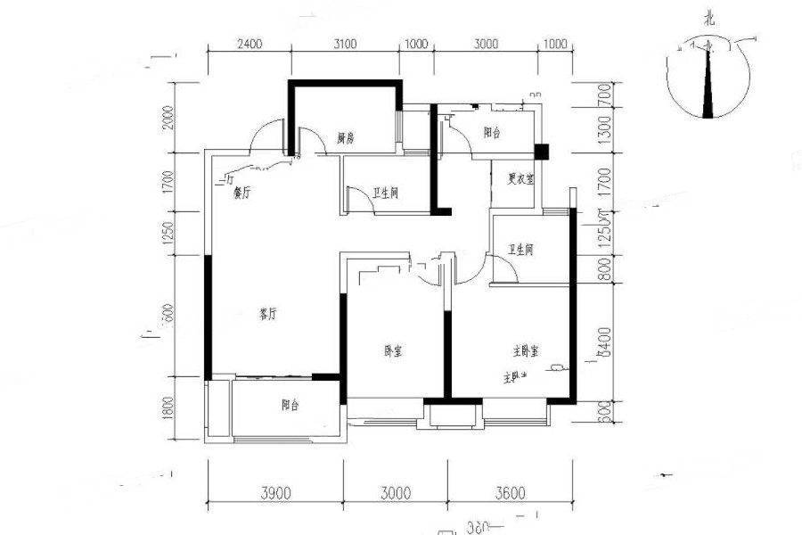 海尔地产滟澜公馆3室2厅2卫141㎡户型图