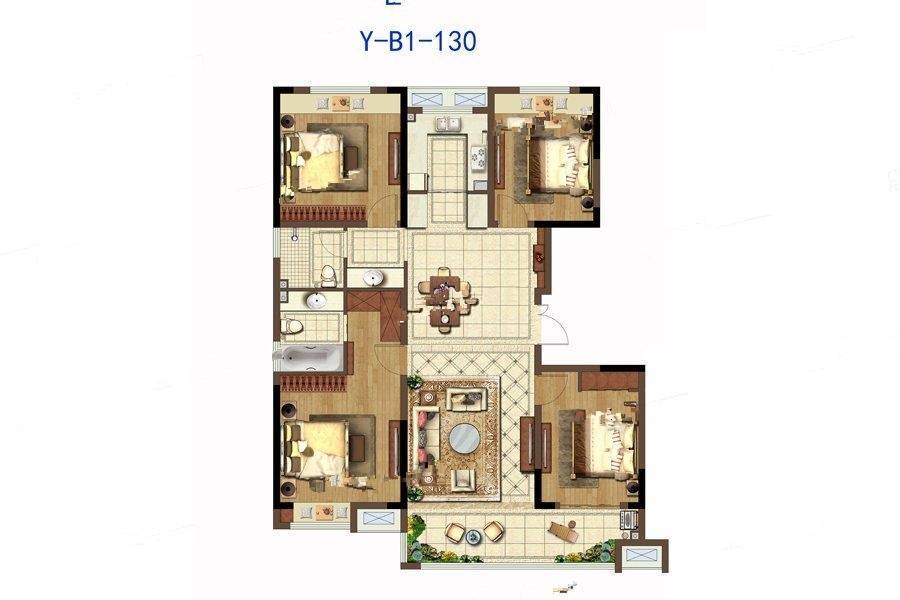 蓝光锦澜府4室2厅2卫138㎡户型图