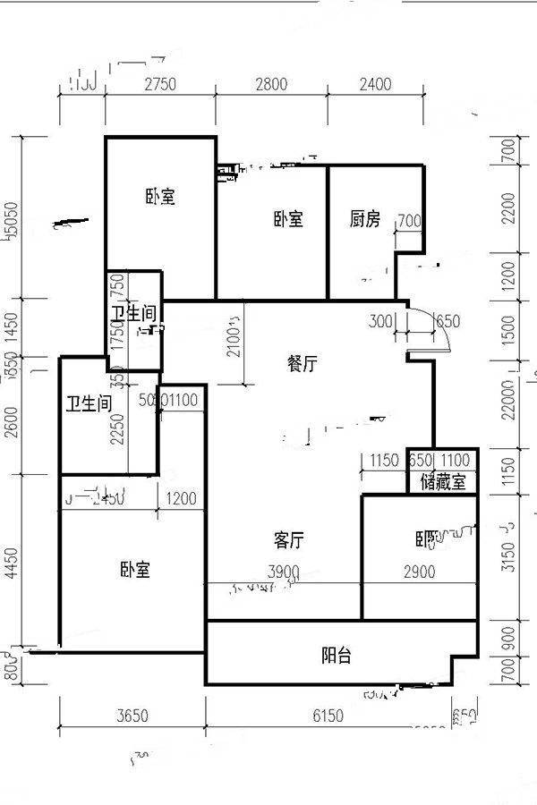 陆港小镇4室2厅2卫129㎡户型图