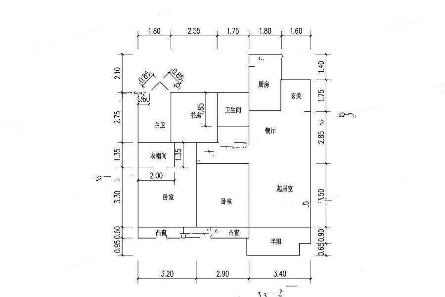 江山御(香悦四季)3室2厅2卫99㎡户型图